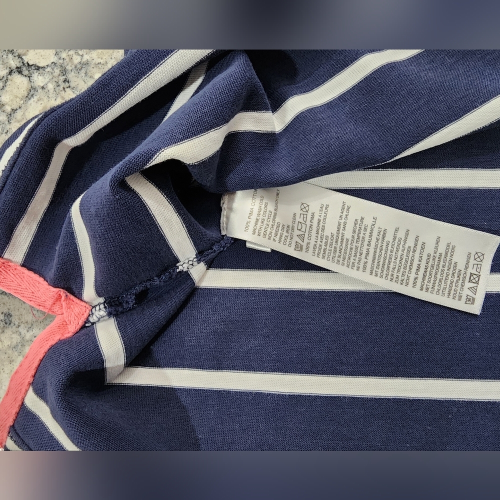 Tommy Bahama Navy & White Striped Lace-Up Top - Picture 5 of 7